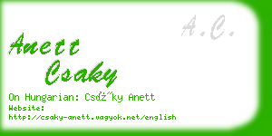 anett csaky business card